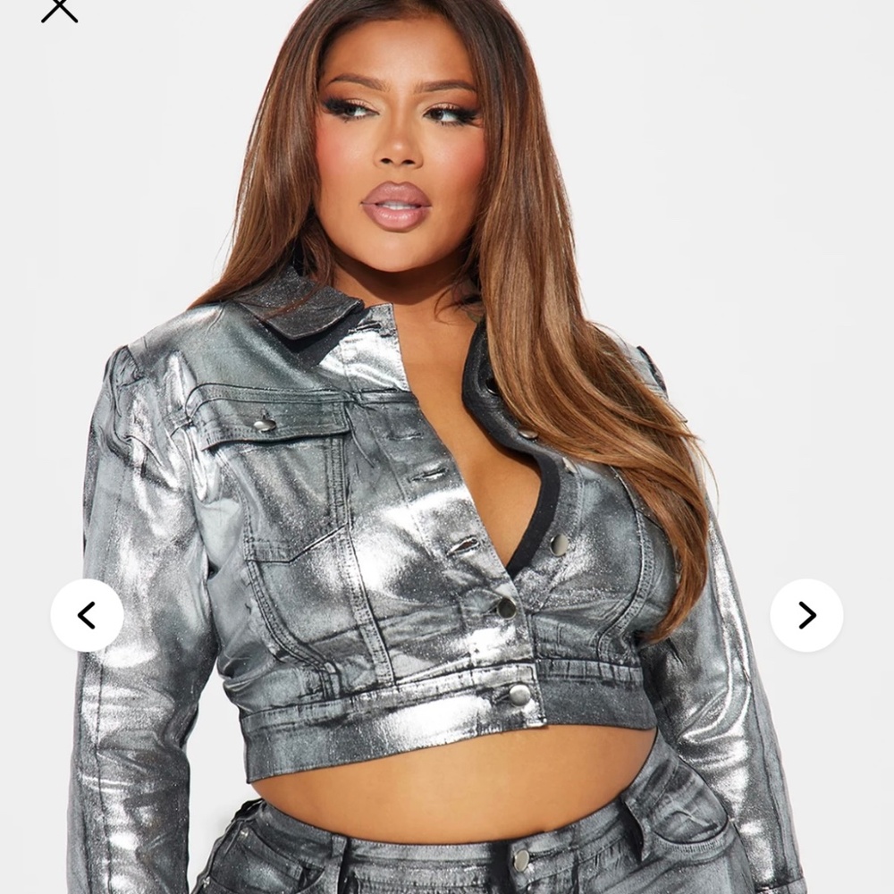 Foil Denim Jacket- Fashion Nova